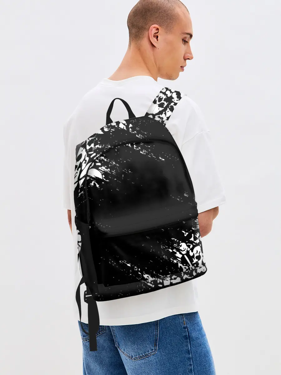 Рюкзак джинсовый / БЕЛЫЕ ЧЕРЕПА | WHITE SKULLS