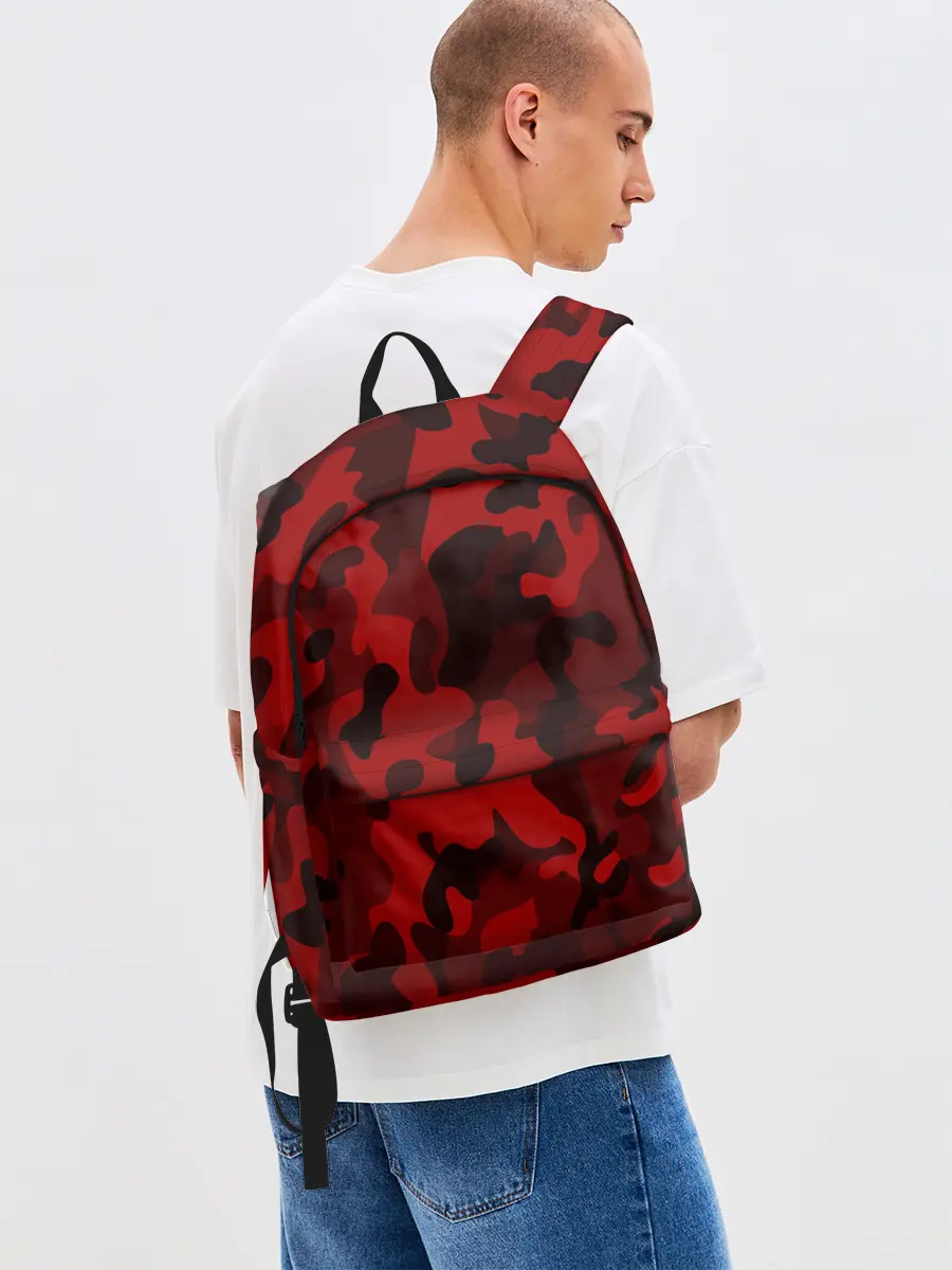 Рюкзак джинсовый / RED MILITARY | КРАСНЫЙ КАМУФЛЯЖ