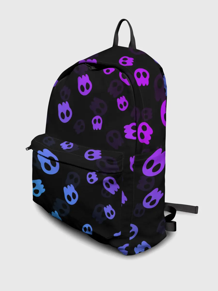 Рюкзак джинсовый / НЕОНОВЫЕ ЧЕРЕПА