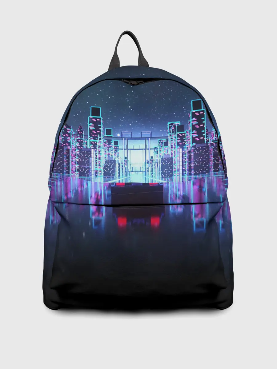 Рюкзак джинсовый / SYNTHWAVE / RETROWAVE