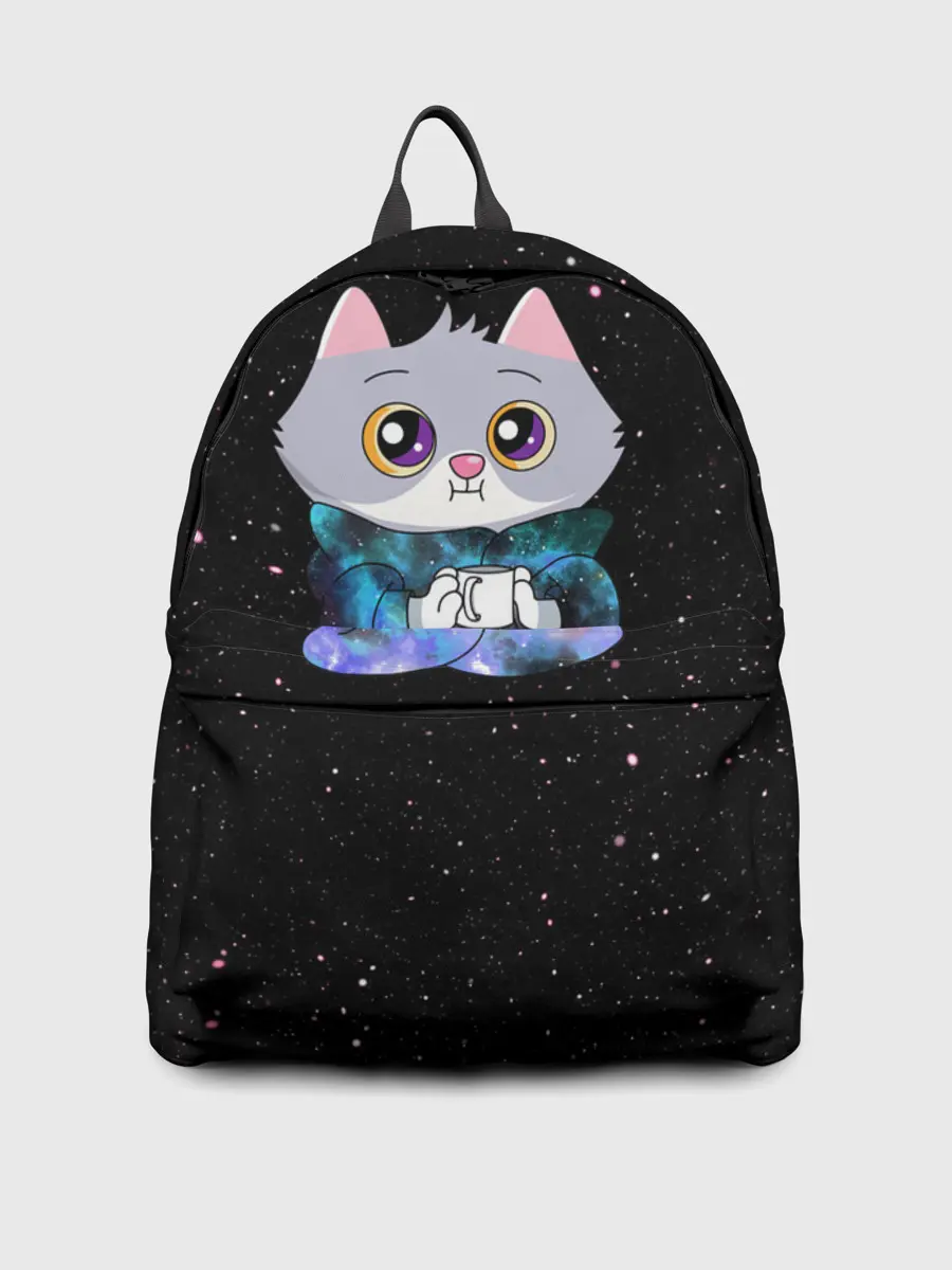 Рюкзак джинсовый / Котёнок в пледе