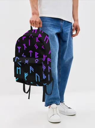 Рюкзак джинсовый / РУНЫ | РУСЬ | СИМВОЛЫ