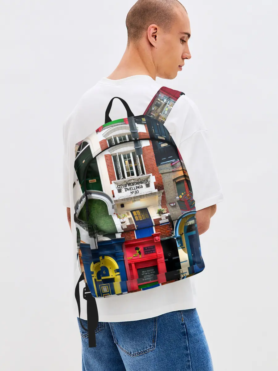 Рюкзак джинсовый / London doors цифровой коллаж