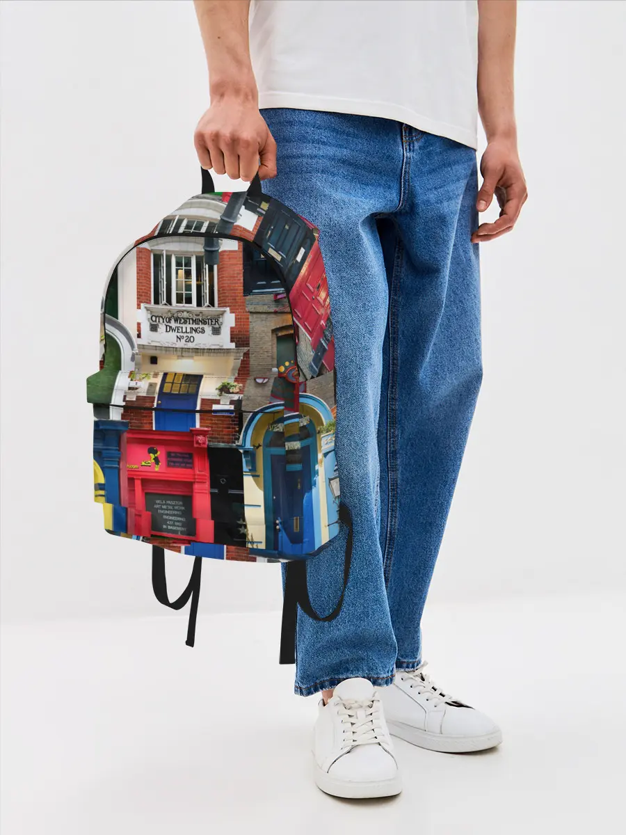 Рюкзак джинсовый / London doors цифровой коллаж