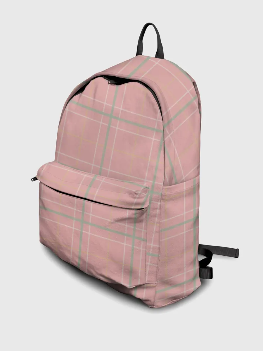 Рюкзак джинсовый / Шотландка Розовая