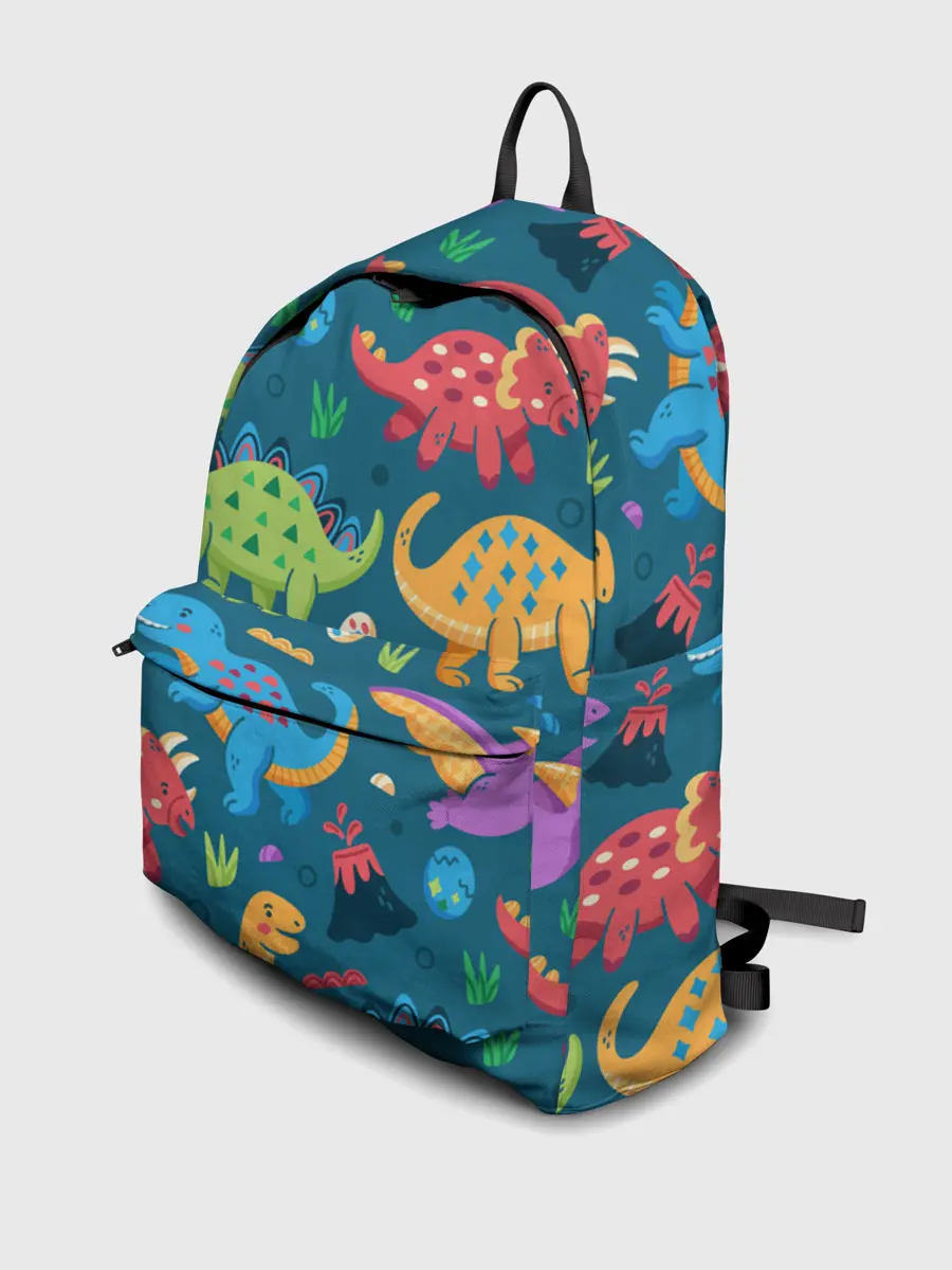 Рюкзак джинсовый / Арт с динозаврами