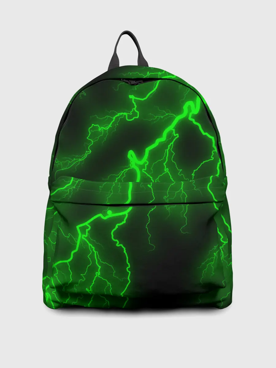 Рюкзак джинсовый / МОЛНИЯ GREEN NEON