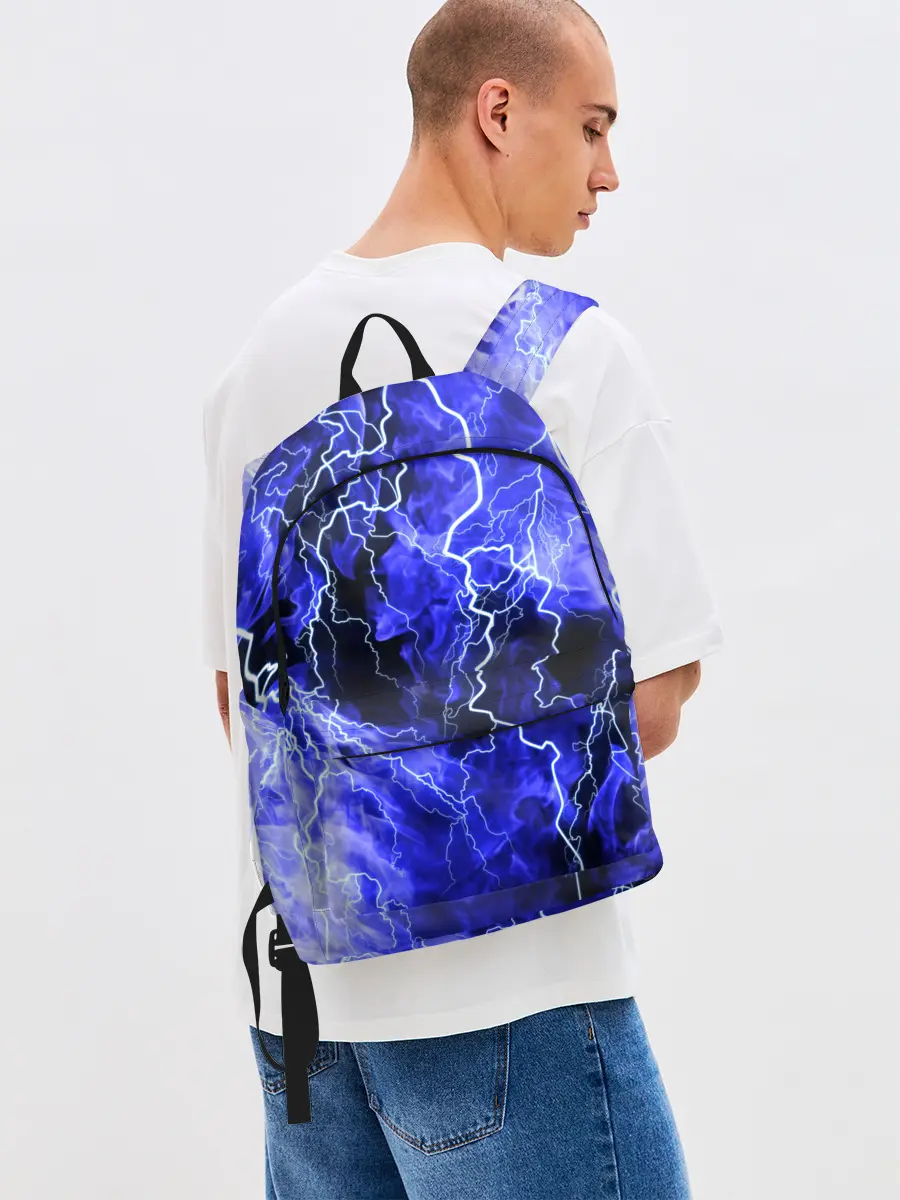 Рюкзак джинсовый / МОЛНИЯ BLUE