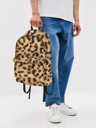 Рюкзак джинсовый / Леопард