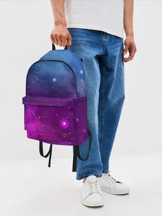 Рюкзак джинсовый / НЕОНОВЫЙ КОСМОС