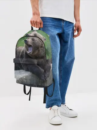 Рюкзак джинсовый / Медведь