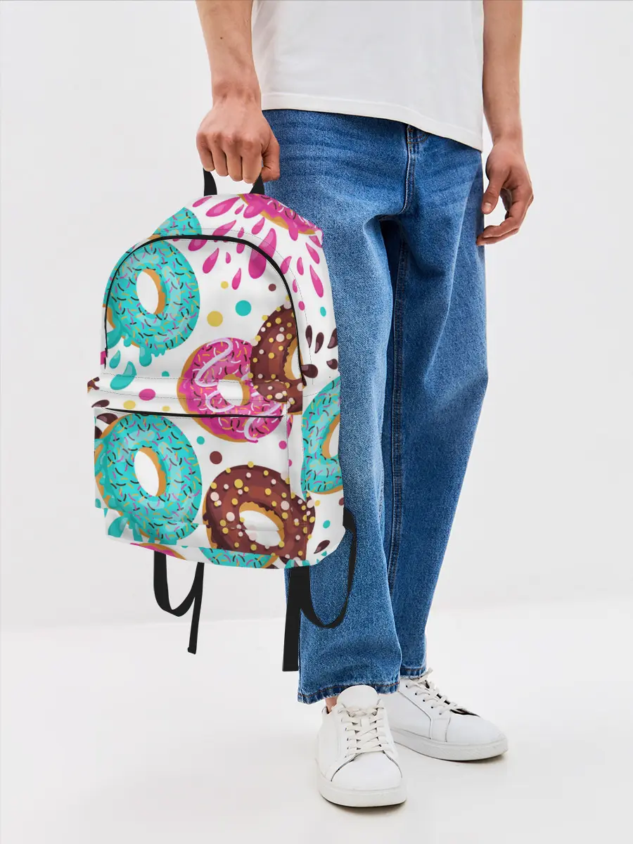 Рюкзак джинсовый / Любитель пончиков