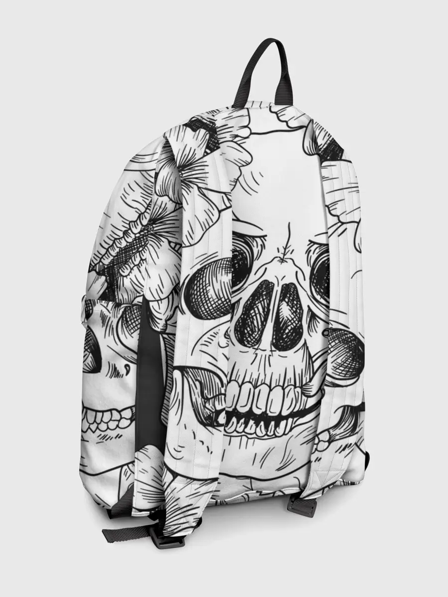 Рюкзак джинсовый / Цветочный череп