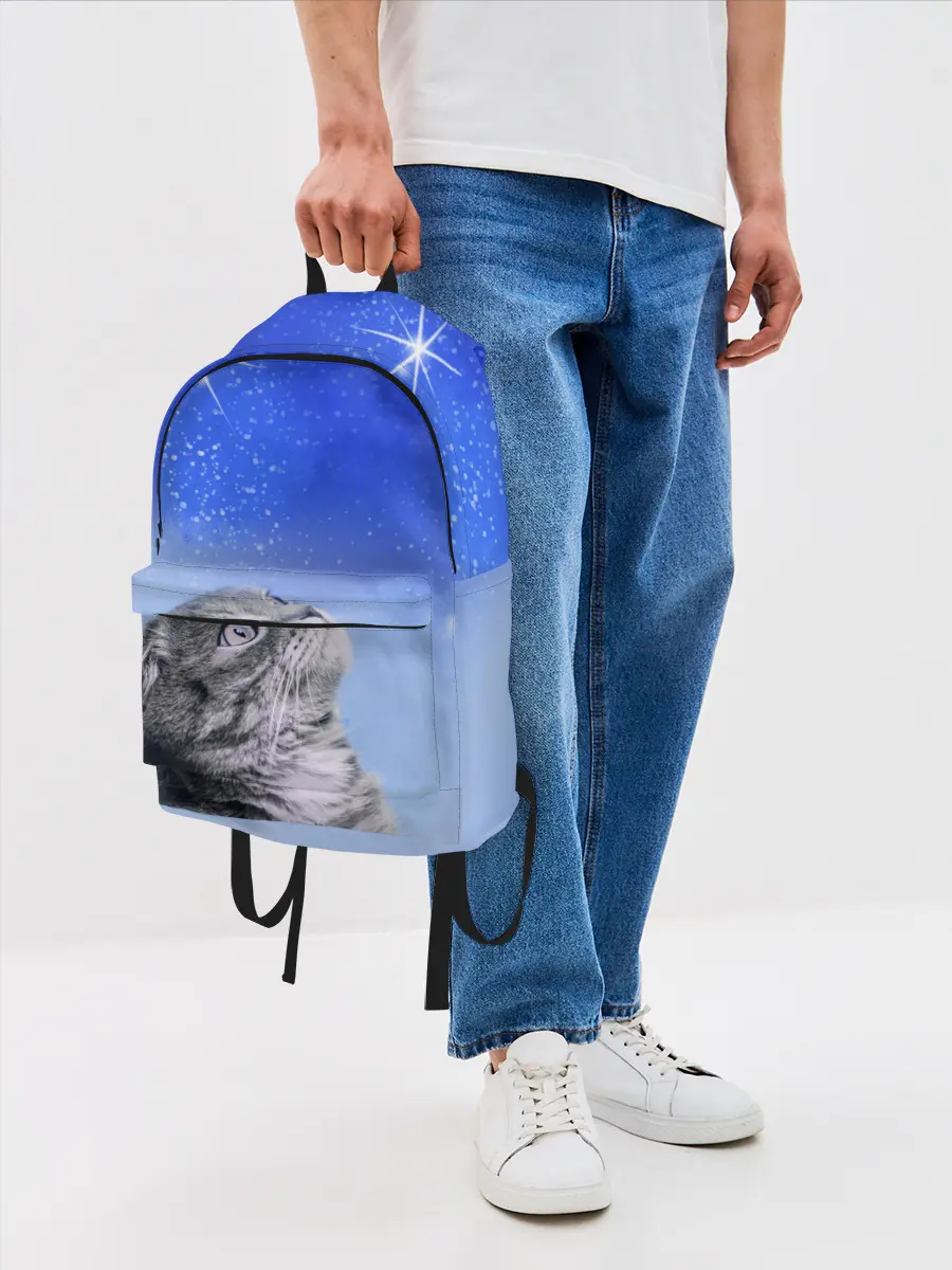Рюкзак джинсовый / Кот и космос