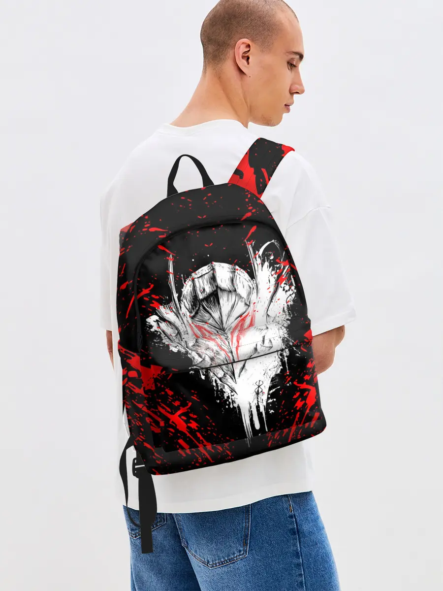 Рюкзак джинсовый / Берсерк маска белая