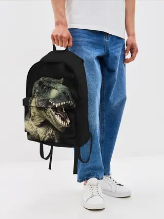 Рюкзак джинсовый / Динозавр T-Rex