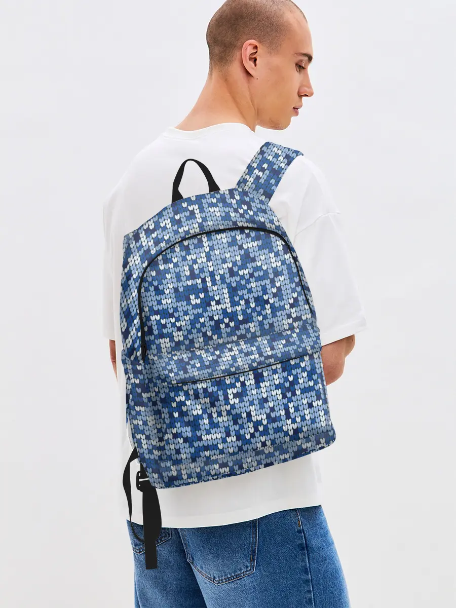 Рюкзак джинсовый / ВЯЗАНЫЙ КАМУФЛЯЖ