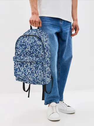 Рюкзак джинсовый / ВЯЗАНЫЙ КАМУФЛЯЖ