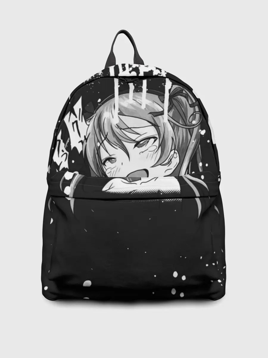 Рюкзак джинсовый / Ахегао лицо чб