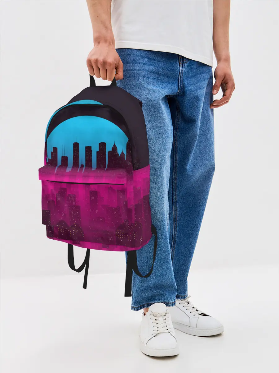 Рюкзак джинсовый / НЕОНОВЫЙ ГОРОД