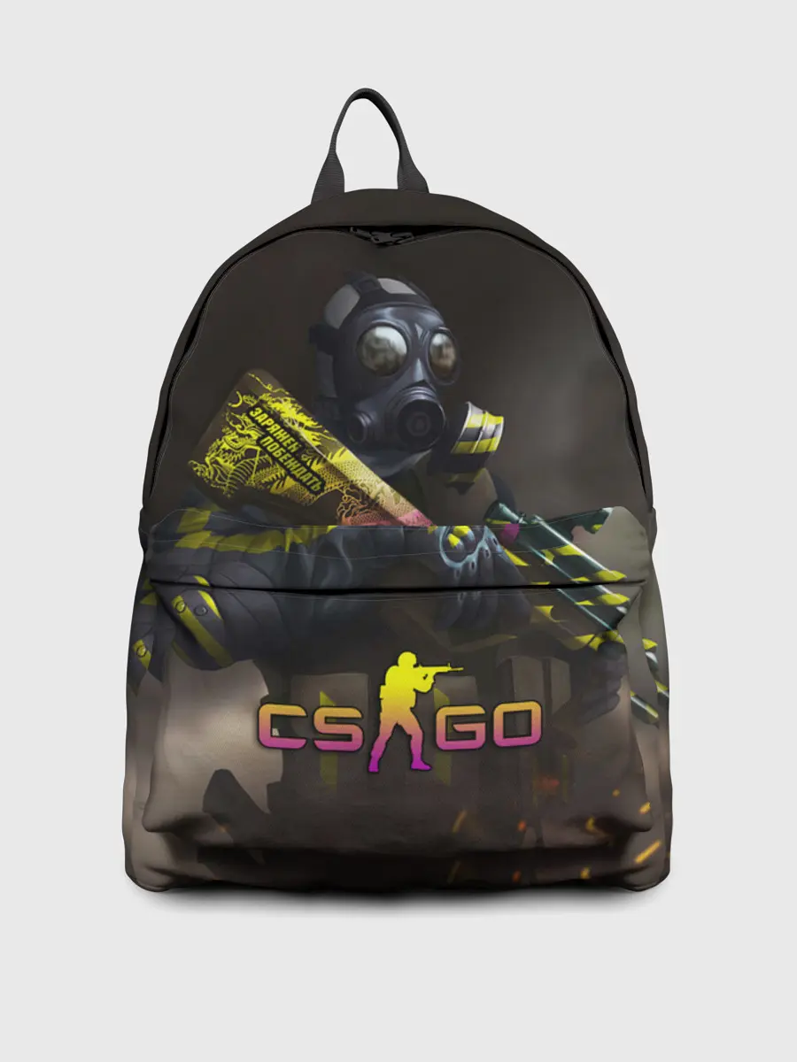 Рюкзак джинсовый / CS:GO ЗАРЯЖЕН ПОБЕЖДАТЬ