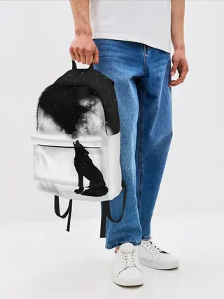 Рюкзак джинсовый / Galaxy wolf