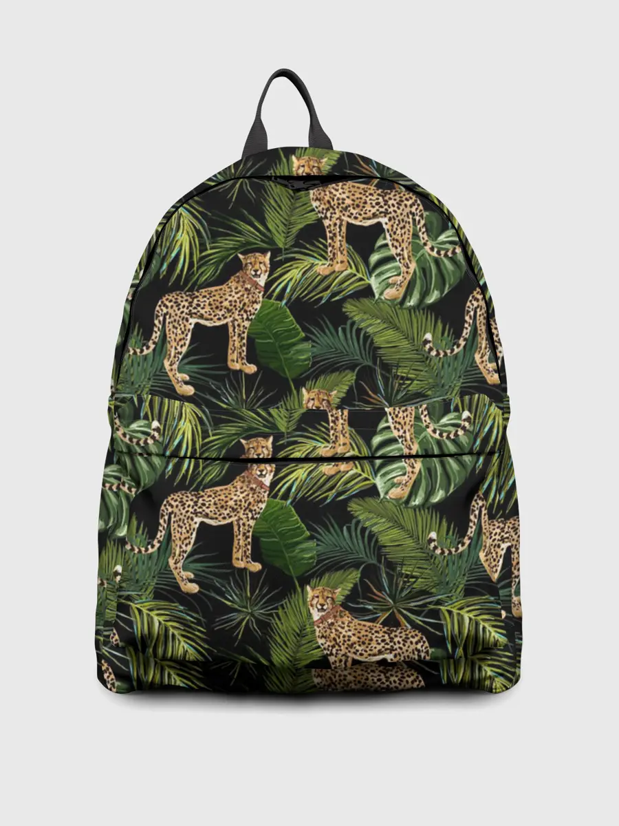 Рюкзак джинсовый / Леопарды на ветках