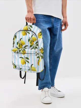 Рюкзак джинсовый / Лимоны