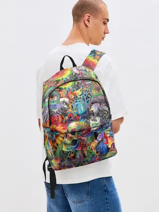 Рюкзак джинсовый / Психоделическое искусство