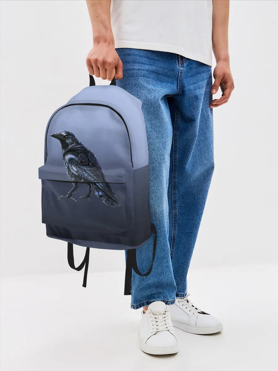 Рюкзак джинсовый / футуристический ворон