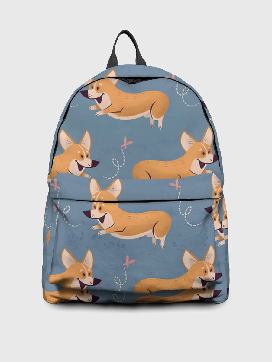 Рюкзак джинсовый / Корги с бабочкой