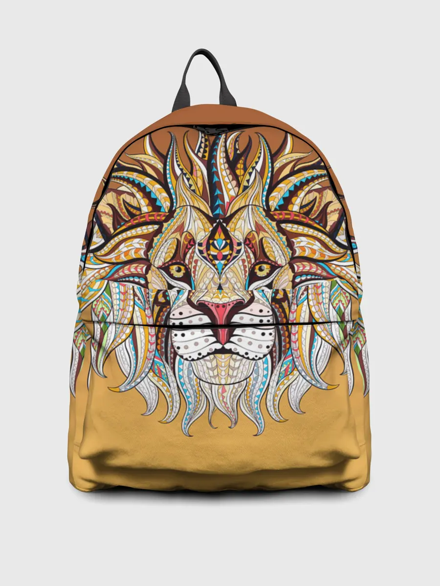 Рюкзак джинсовый / Стилизованный арт ЛЕВ морда