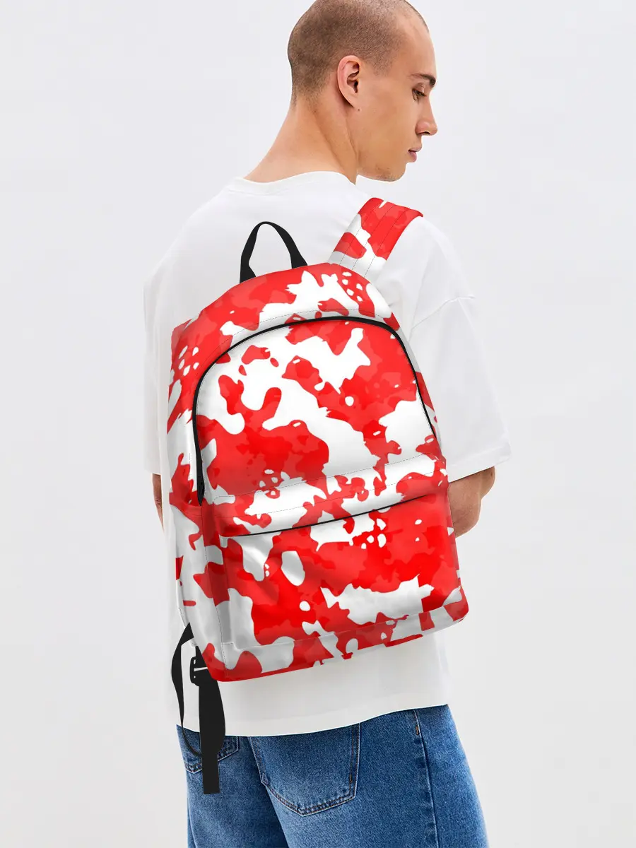 Рюкзак джинсовый / Красно-белая