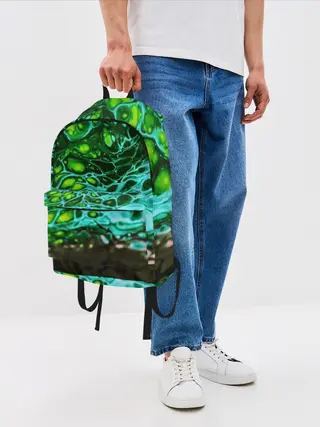 Рюкзак джинсовый / Кислотные разводы краски