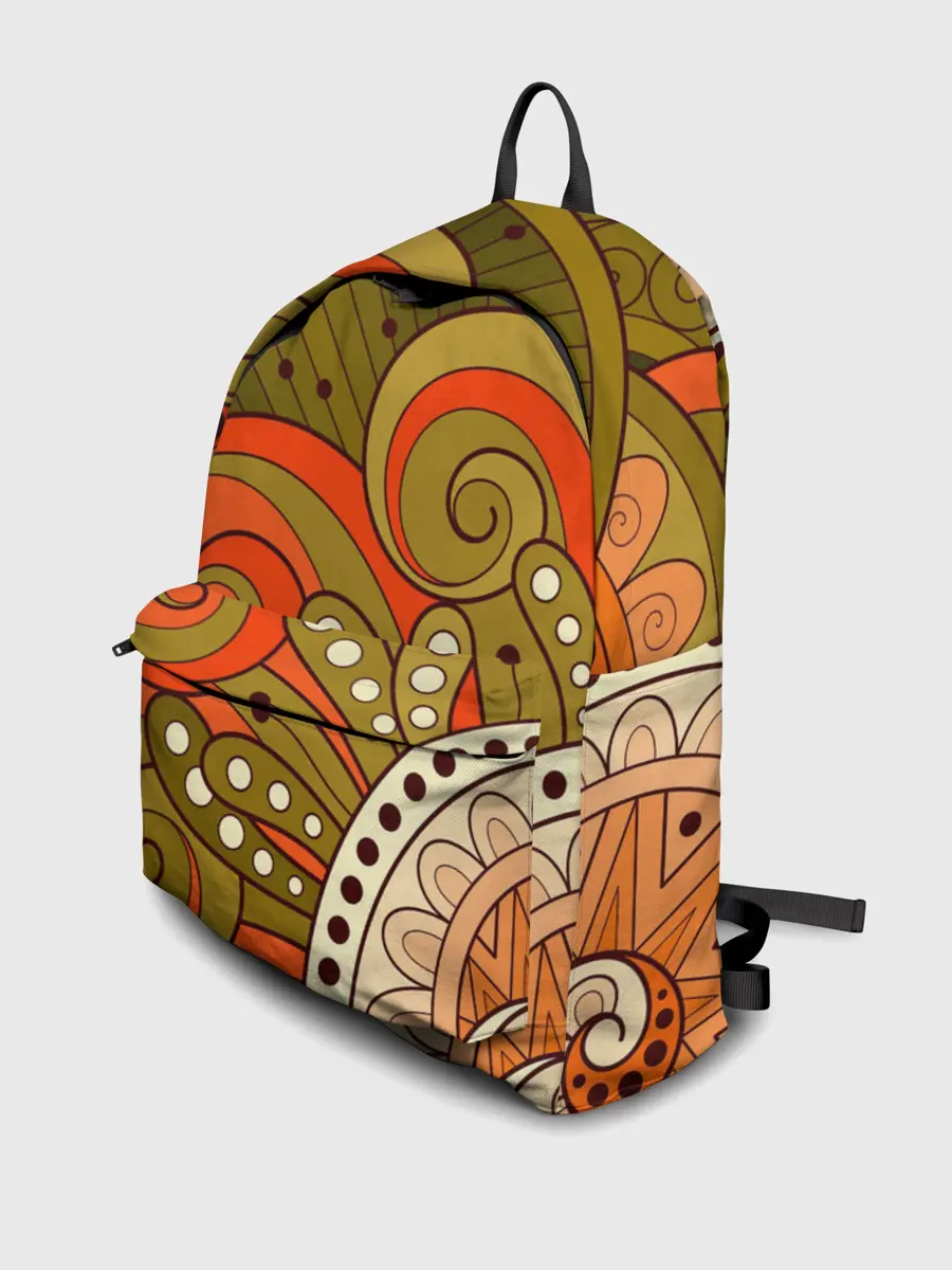 Рюкзак джинсовый / Детский оранжево-болотный