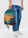 Рюкзак джинсовый / Закат Лес