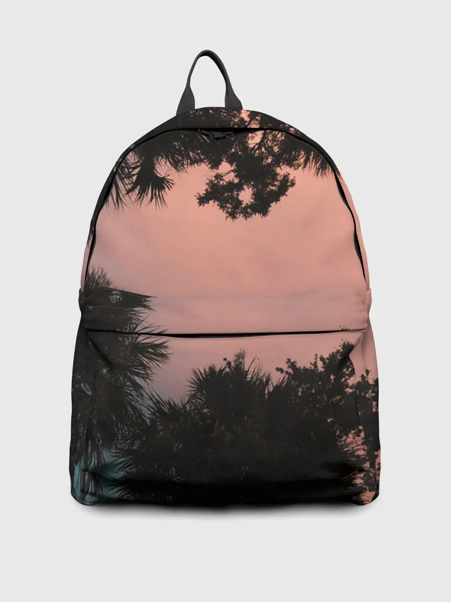 Рюкзак джинсовый / Пальмы вид снизу закат