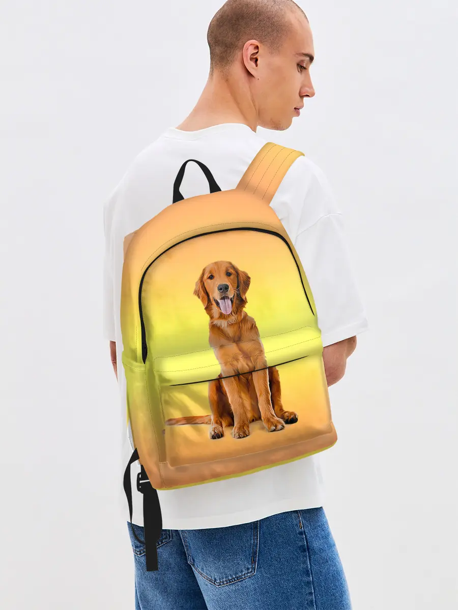 Рюкзак джинсовый / Золотистый ретривер