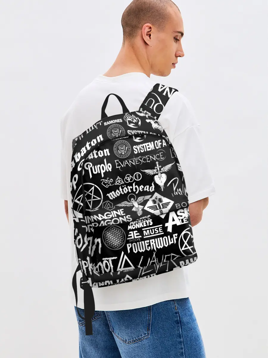 Рюкзак джинсовый / ЛОГОТИПЫ РОК ГРУПП