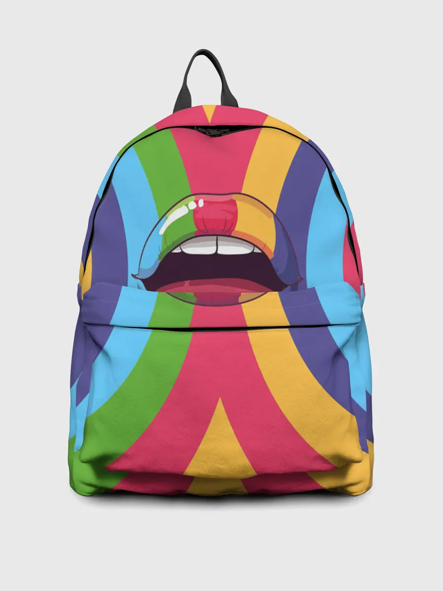 Рюкзак джинсовый / Радужные губы | Rainbow lips