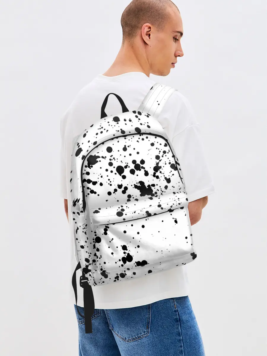 Рюкзак джинсовый / Далматинец - брызги чёрными пятнами