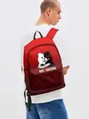 Рюкзак джинсовый / monokuma на красном градиенте