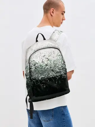 Рюкзак джинсовый / Разводы жидкость абстракция