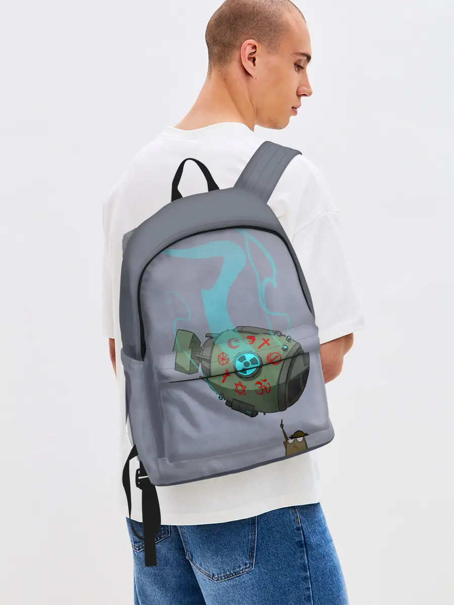 Рюкзак джинсовый / иди от сюда ракета