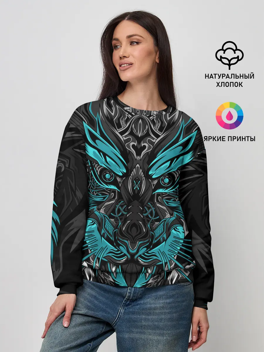 Женский свитшот / Абстракция тигр