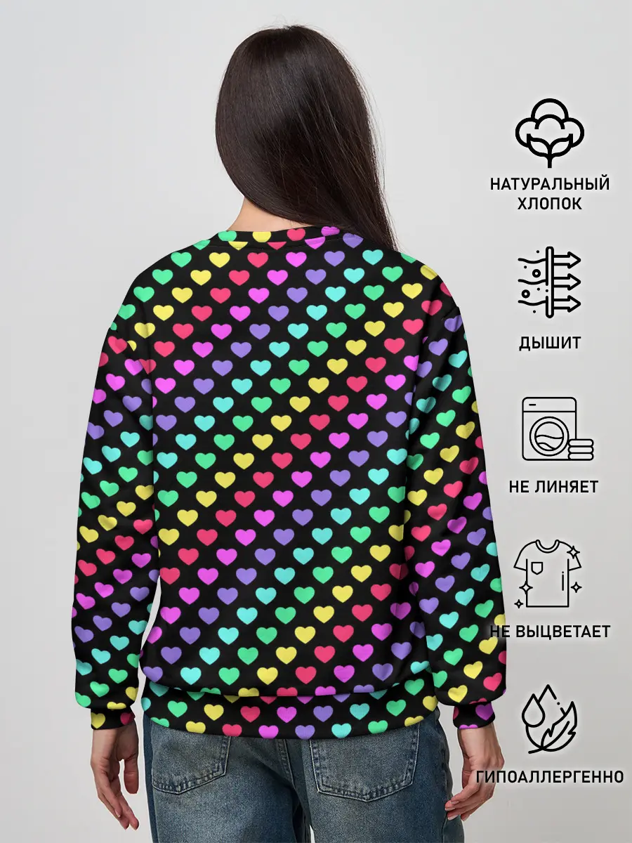 Женский свитшот / Радужные сердечки