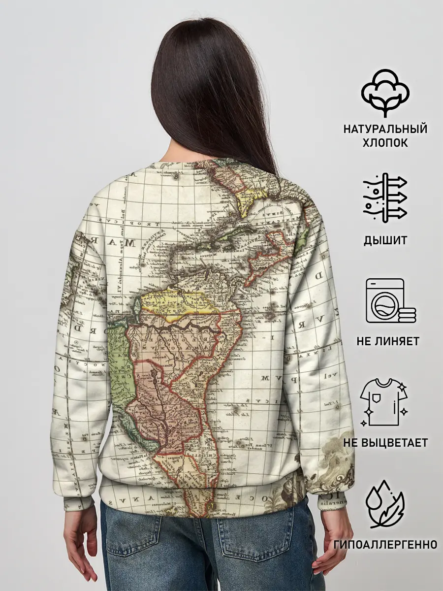 Женский свитшот / ВИНТАЖНАЯ КАРТА