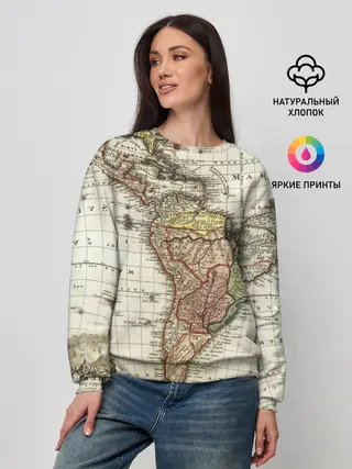 Женский свитшот / ВИНТАЖНАЯ КАРТА