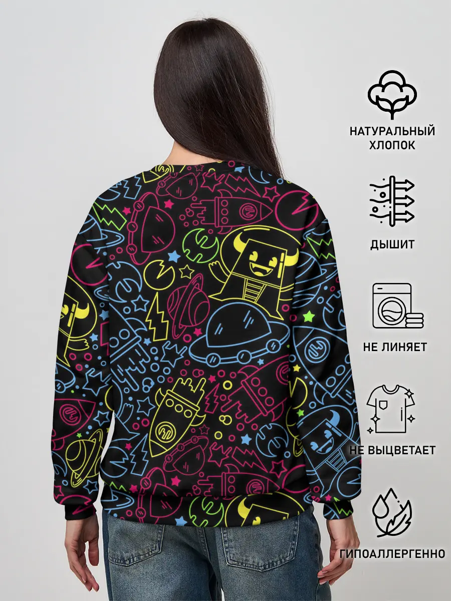 Женский свитшот / КОСМИЧЕСКИЙ НЕОН