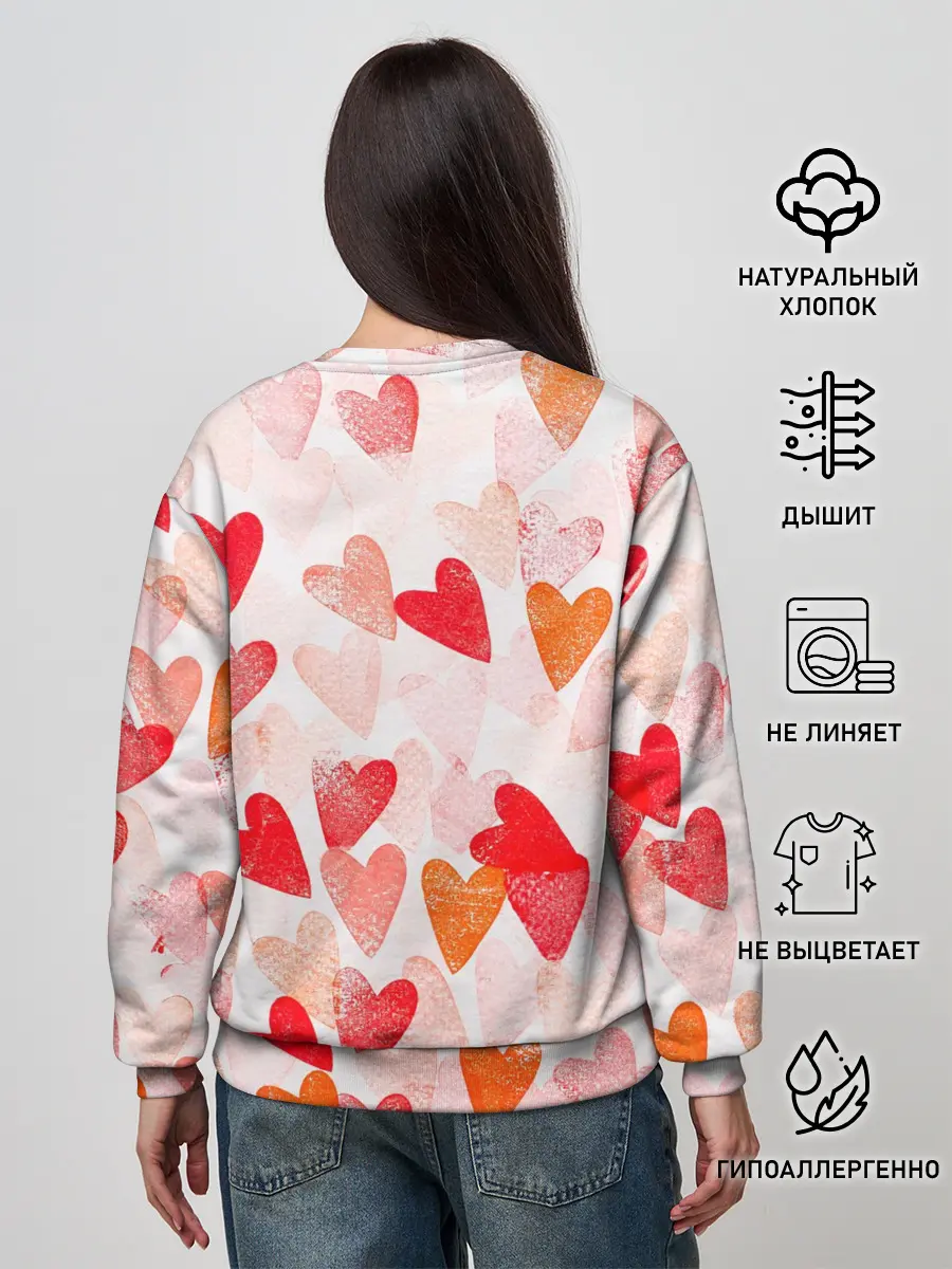 Женский свитшот / Ванильные сердечки